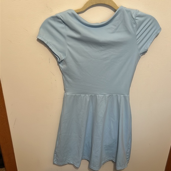 Women Square Neck Tennis Dress 1/2 Sleeve Built in Shorts Golf Athletic Pockets - Picture 6 of 6